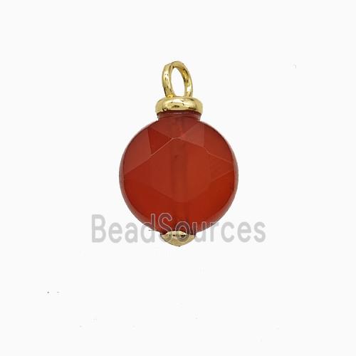 Red Dye Jade Coin Pendant