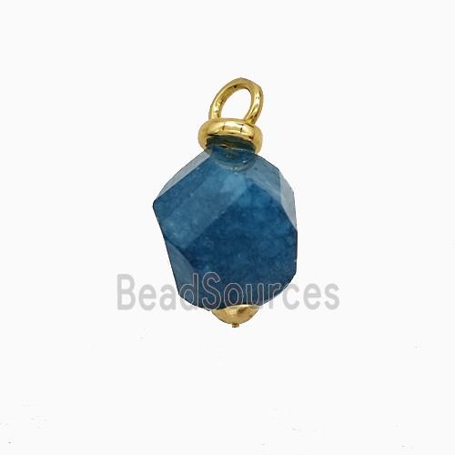 Blue Dye Sponge Jade Ball Pendant Faceted