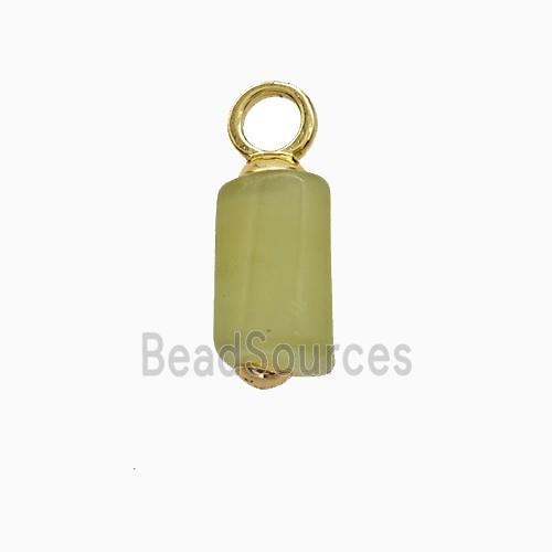 Green Dye Jade Stick Pendant