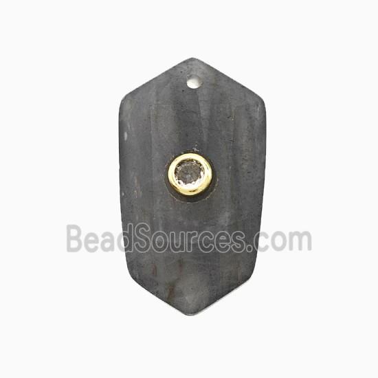 Labradorite Prism Pendant Pave Zirconia