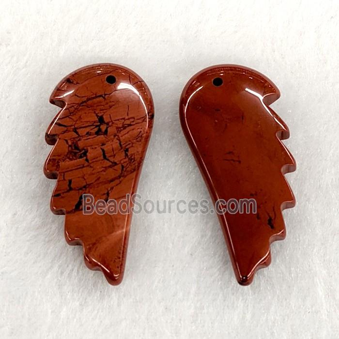 Natural Red Jasper Angel Wings Pendant