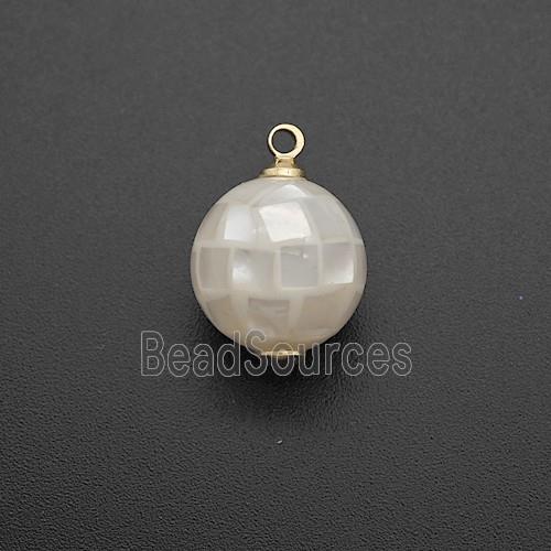White Shell Shell Round Pendant