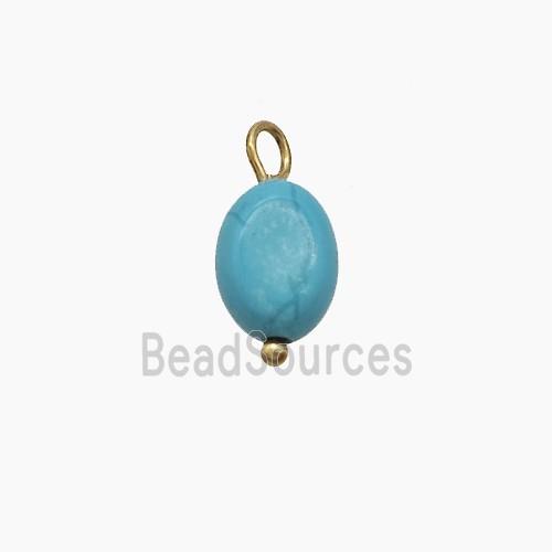 Blue Dye Howlite Oval Pendant
