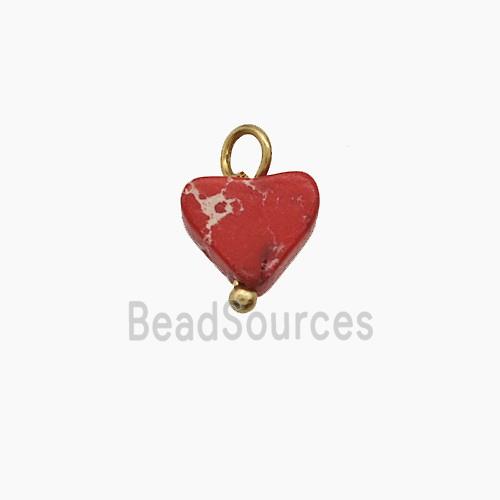 Red Dye Imperial Jasper Heart Pendant