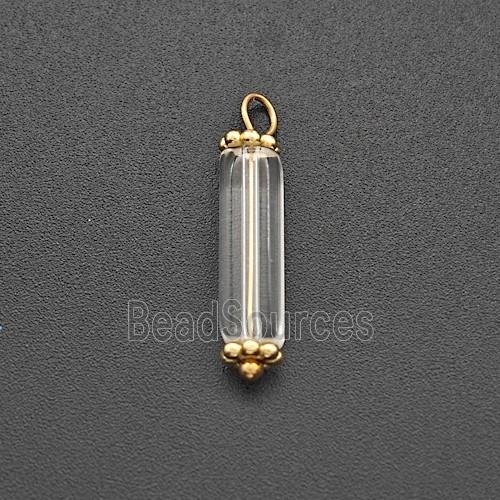 Clear Crystal Glass Tube Pendant