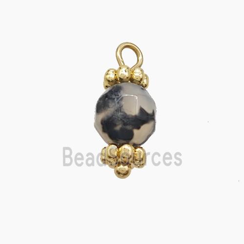 Dye Jade Prism Pendant Copper Gold Plated