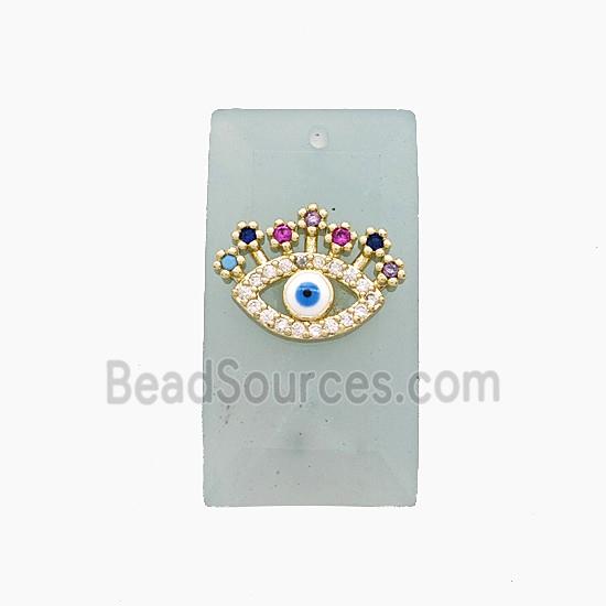 Amazonite Rectangle Pendant Pave Eye Zirconia