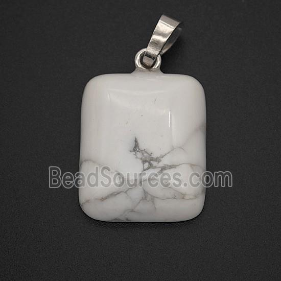 Gemstone Pendant, Platinum Plated