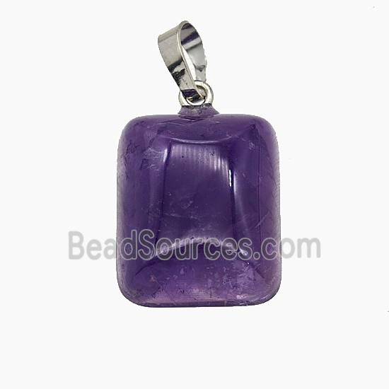 Gemstone Pendant, Platinum Plated