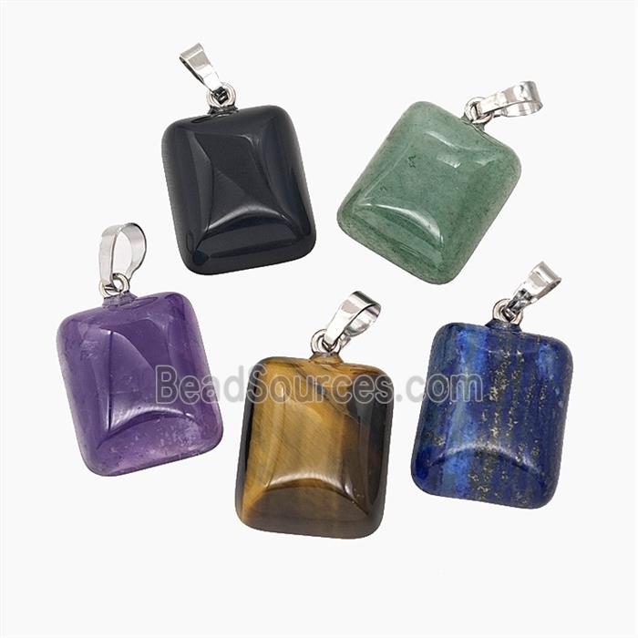 Gemstone Pendant, Platinum Plated
