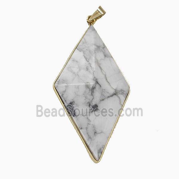 Gemstone Pendant, Platinum Plated
