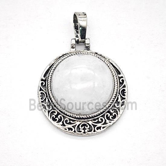 Gemstone Pendant, Platinum Plated
