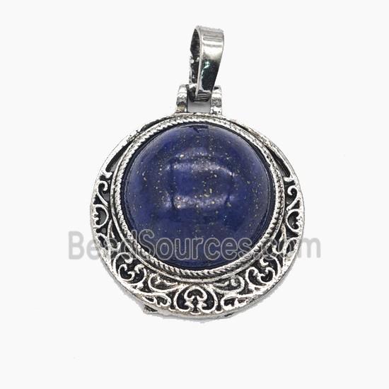 Gemstone Pendant, Antique Silver Plated