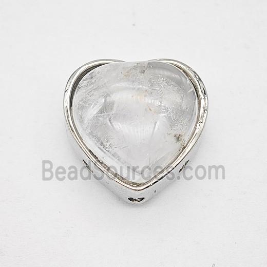 Gemstone Pendant, Antique Silver Plated