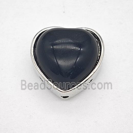 Gemstone Pendant, Antique Silver Plated