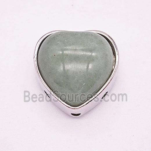 Gemstone Pendant, Antique Silver Plated