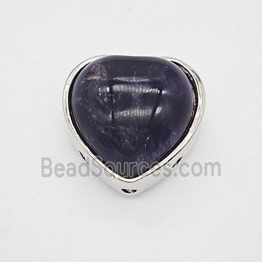Gemstone Pendant, Antique Silver Plated