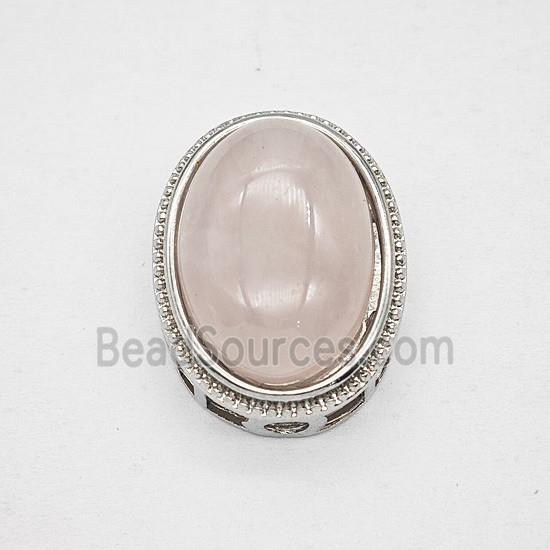 Gemstone Pendant, Antique Silver Plated