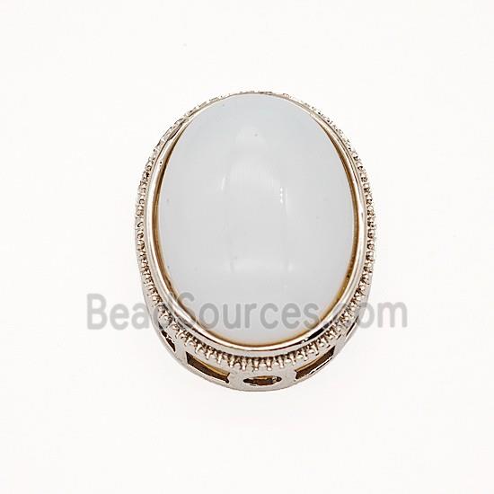 Gemstone Pendant, Antique Silver Plated
