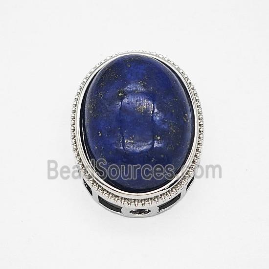 Gemstone Pendant, Antique Silver Plated