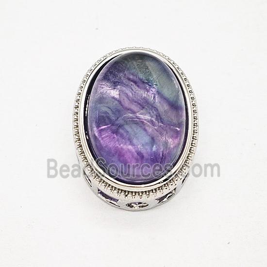 Gemstone Pendant, Antique Silver Plated