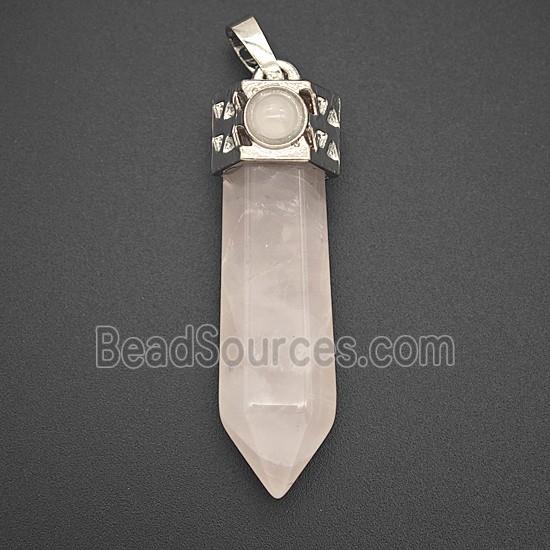 Gemstone Pendant, Antique Silver Plated