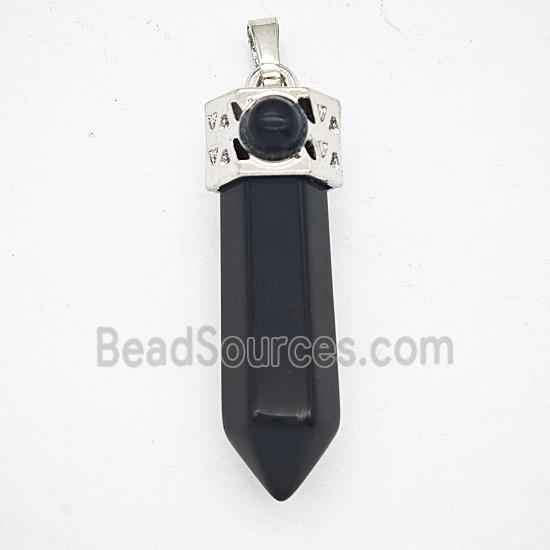 Gemstone Pendant, Antique Silver Plated