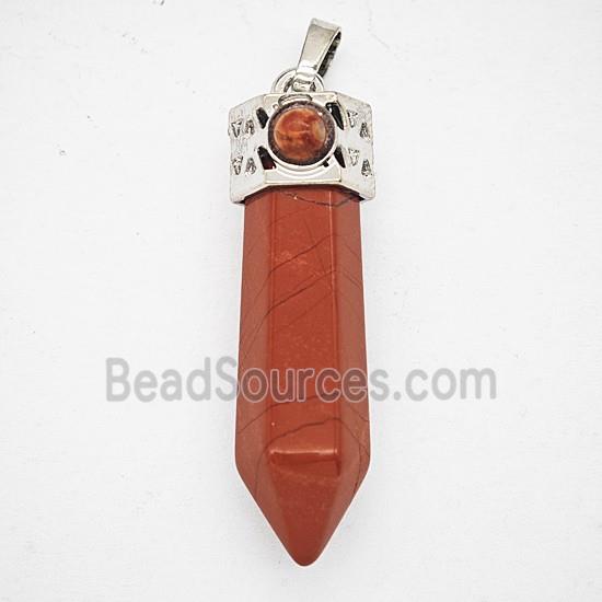 Gemstone Pendant, Antique Silver Plated