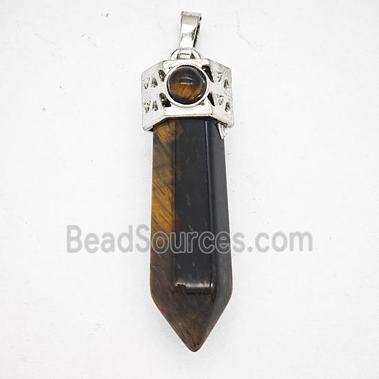 Gemstone Pendant, Antique Silver Plated