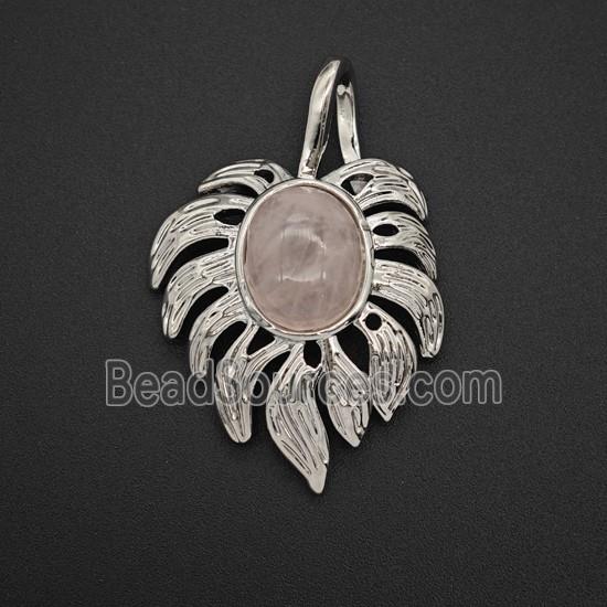 Gemstone Pendant, Antique Silver Plated