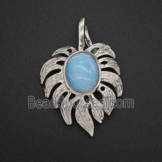 Gemstone Pendant, Antique Silver Plated