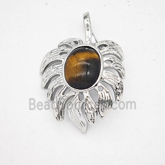 Gemstone Pendant, Antique Silver Plated