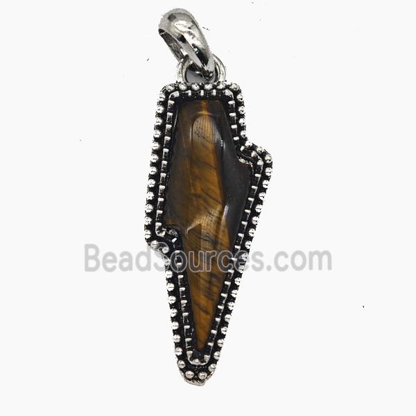 Gemstone Pendant, Antique Silver Plated