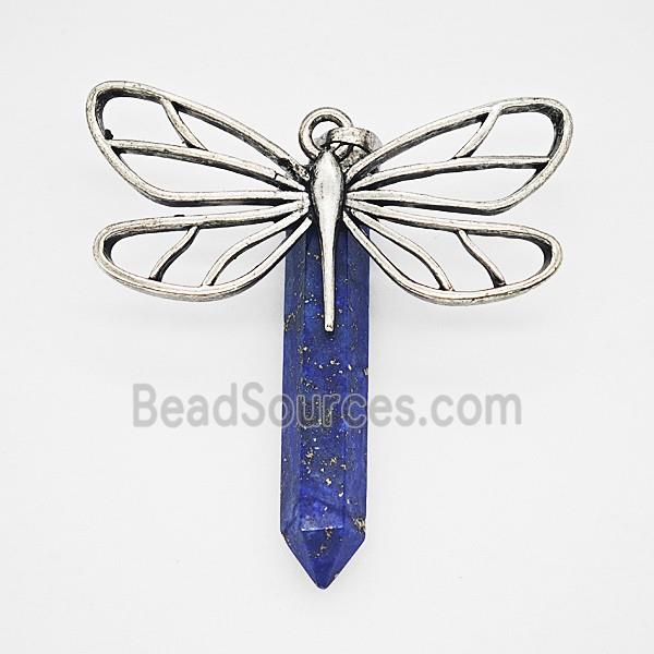 Gemstone Pendant, Antique Silver Plated