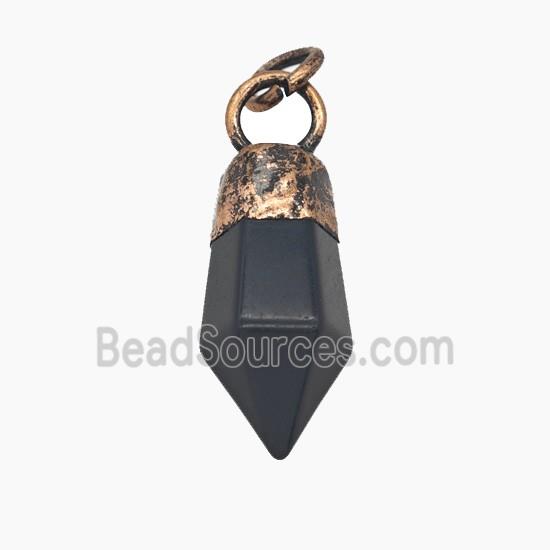 Gemstone Pendant, Red Copper Plated