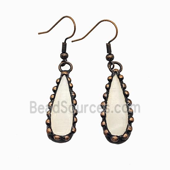 Gemstone Earring, Red Copper Plated