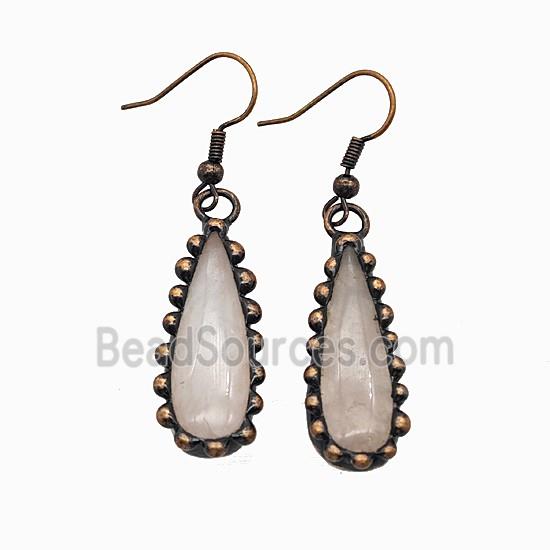 Gemstone Earring, Red Copper Plated