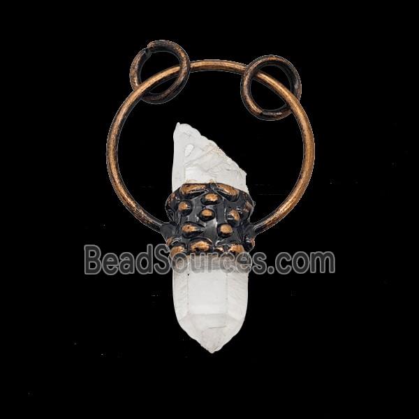 Gemstone Earring, Red Copper Plated