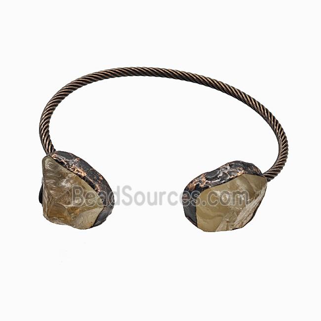 Gemstone Bracelet, Red copper Plated