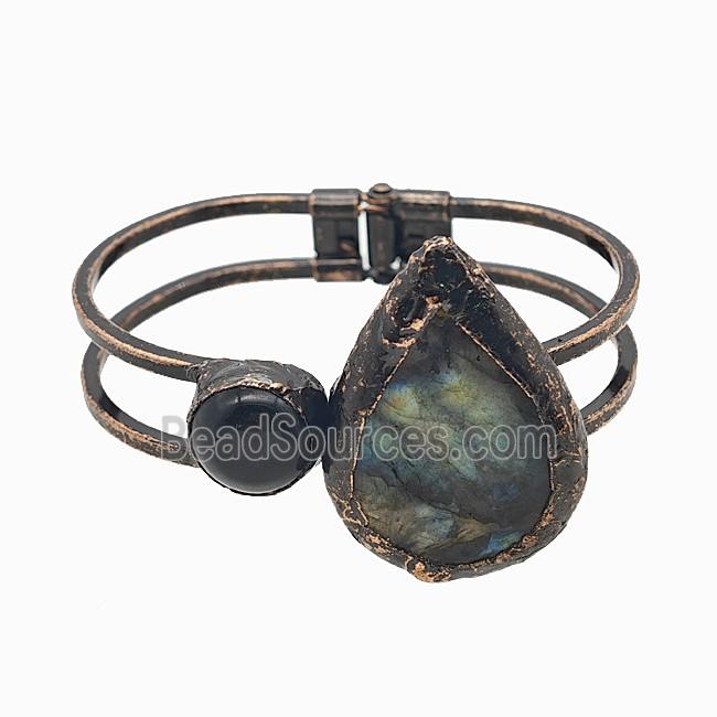 Gemstone Bracelet, Red copper Plated