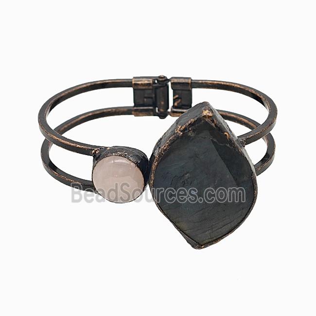 Gemstone Bracelet, Red copper Plated