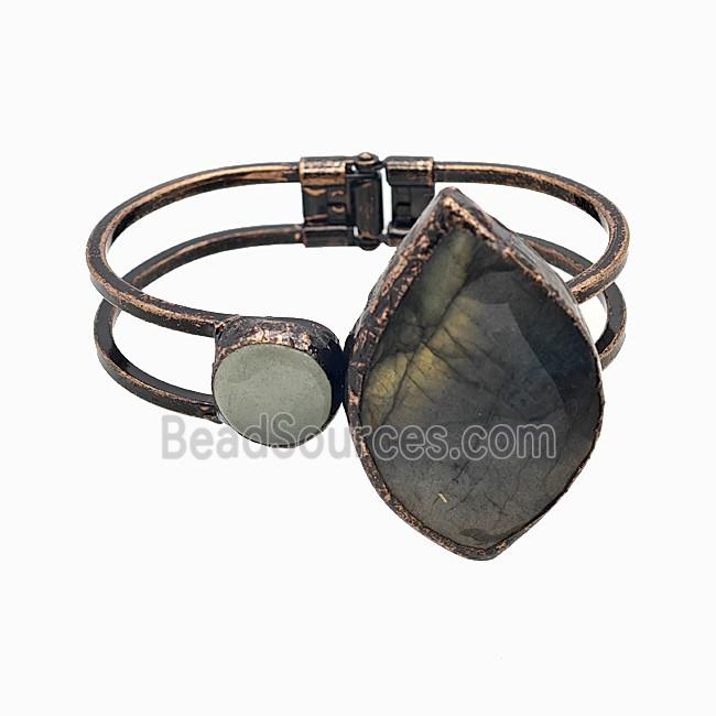 Gemstone Bracelet, Red copper Plated
