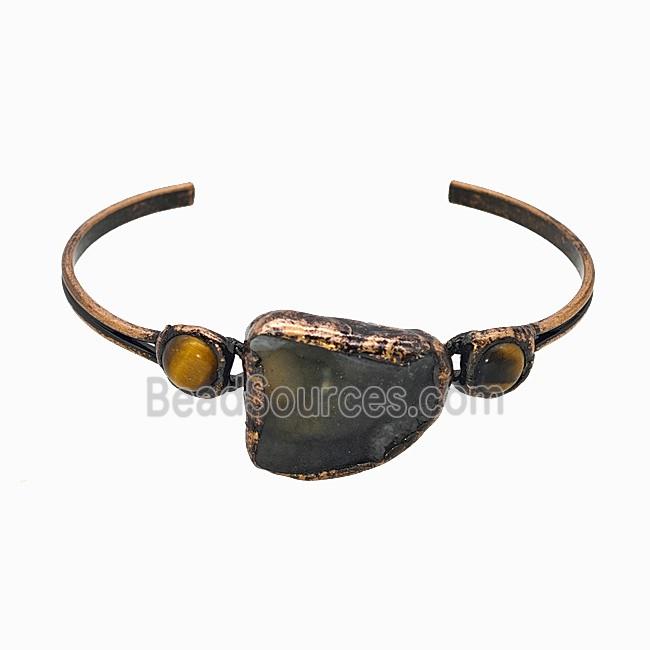 Gemstone Bracelet, Red copper Plated