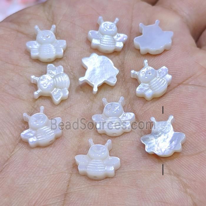 White MOP Shell Honeybee Beads