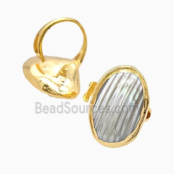 Mabe Shell Copper Rings Gold Plated