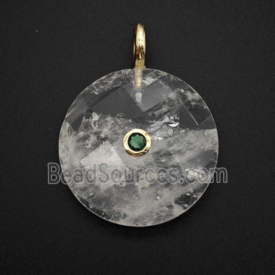 Clear Quartz Sun Pendant Pave Zirconia