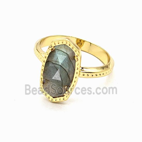 Labradorite Copper Rings Gold Plated
