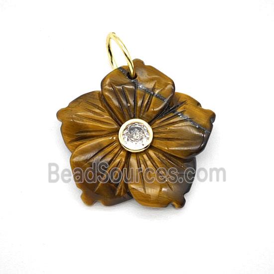Gemstone Pendant Pave Zircon, Gold plated