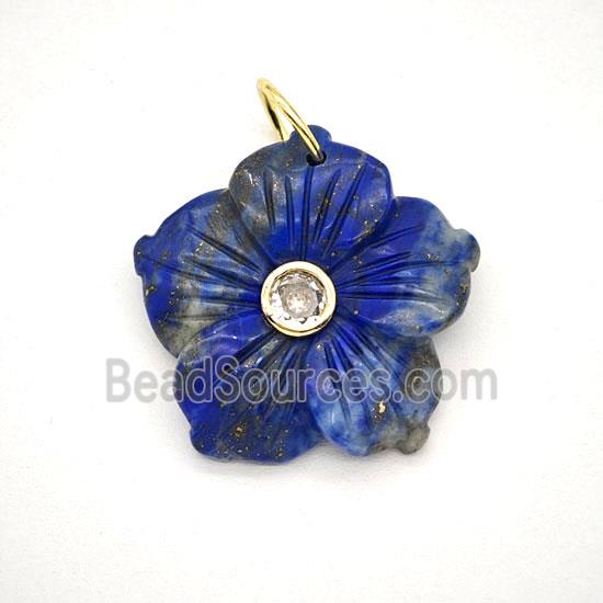 Gemstone Pendant Pave Zircon, Gold plated