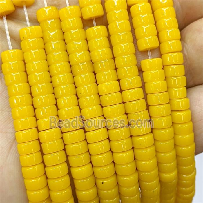 Yellow Jadeite Glass Heishi Beads